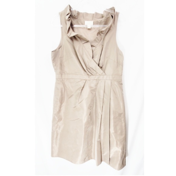 J. Crew Dresses & Skirts - NWOT J.Crew Taupe Ruffle Trim Sleeveless Dress